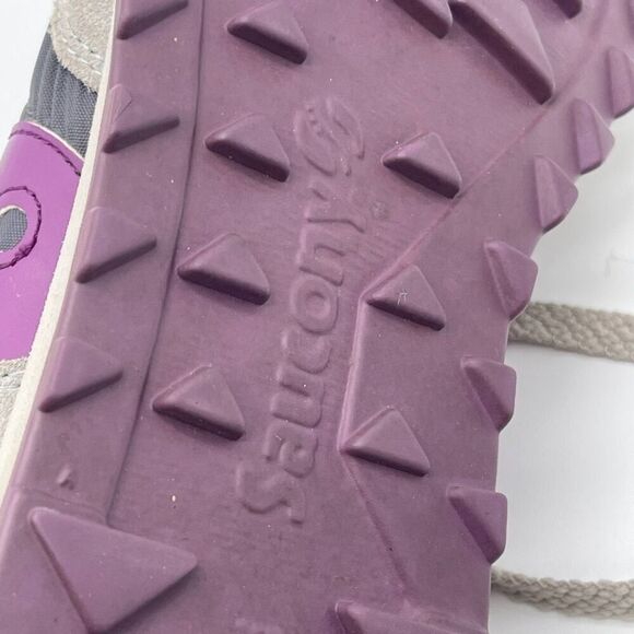 SAUCONY Jazz Original Women’s Sneakers Gray Purple Suede Size 8 Tennis Shoes - Picture 10 of 15